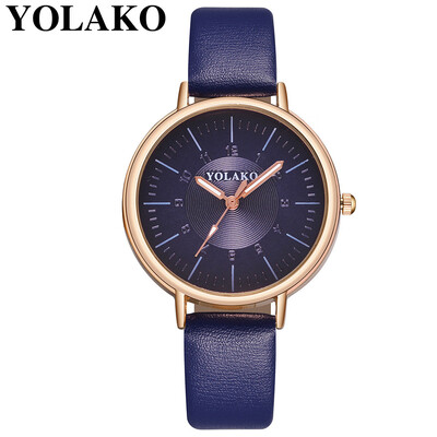 

YOLAKO Brand Fashion Women Rhinestone Wrist Watch Casual Luxury Leather Romantic Starry Sky Clock Relogio Feminino 533