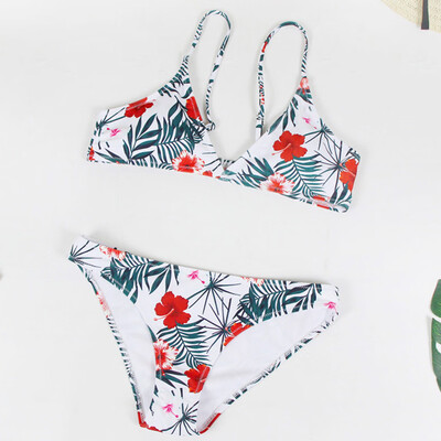 

Saidsome Women Print Tube up Two Pieces Bikini Push-Up Swimsuit Swimwear Beachwear