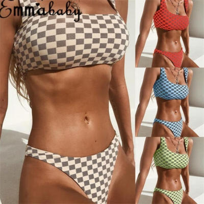 

Women Push-up Padded High Waisted Swimwear Bikini Set Swimsuit Tankini Bathing