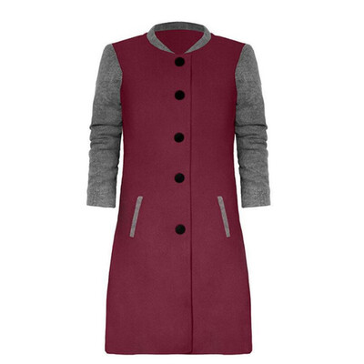 

Autumn Winter Women Slim Windbreaker Coat Single Breasted Long Trench Jacket