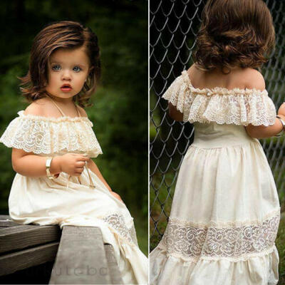 

Toddler Baby Girls Princess Dress Floral Pageant Wedding Party Tutu Dress 1-6Y
