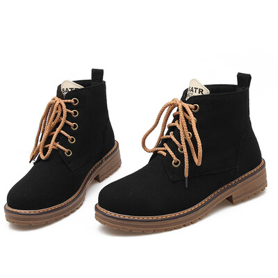 

Rose Womens Fashion Casual Shoes Flats Lace up Combat for Girls Ankle Knight Booties