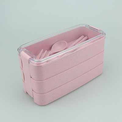 

3Layer Wheat Straw Bento Microwave Food Storage Container Picnic Lunch Box