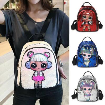 

New Womens Girls Sequins Backpack Glitter Bling Travel Rucksack Shoulder Bags