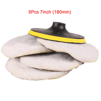 

5PCS New Polishing Buffer Pad White Wool Kit Drill Adapter Car Polisher Soft