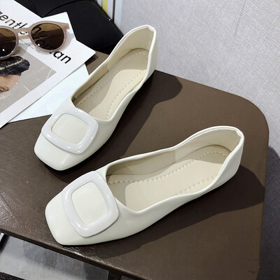 

Chic network celebrity same model bean shoes 2019 summer new retro college Fengfang flat sole single shoes fairy shoes