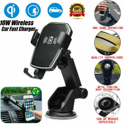 

Qi Wireless Fast Charger Car Charging Air Vent Mount Holder for Samsung iPhone X
