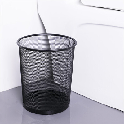 

Toponeto Metal Mesh Round Trash Can Wrought Iron Kitchen Without Lid Bucket