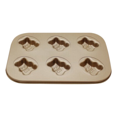 

6 Cup Nonstick Madeleine ShellPigBearCat PawLove Shape Cake Mold Carbon Steel Cookie Pan Pretty