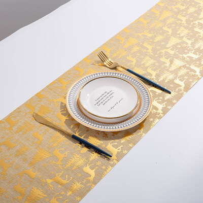 

Siaonvr Merry Christmas Red Snowflake Snowman Long Table Runner Cloth 270CM Home Decor