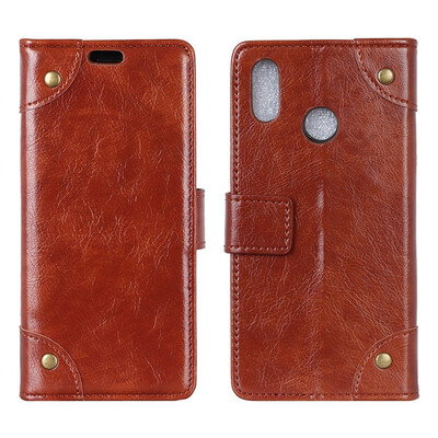 

MOONCASE Millet Mi 8 copper buckle nappa leather case - brown