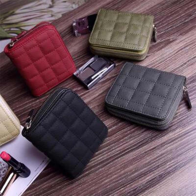 

Fashion Women PU Leather Mini Wallet Card Key Holder Zip Coin Purse Clutch Bag
