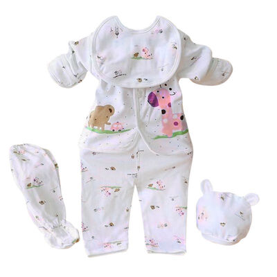 

5 Pcs Newborn Baby 100 Cotton Shirt&Pants Suits Infant Clothes Outfits 0-3M L07