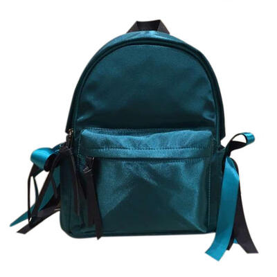 

Zipper Bowknot Backpack Simple Fashion Nylon Shoulders Bag For Women