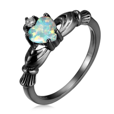 

Diamond Birthday Party Love Rings Gift Genuine Bridal Fire Black Size Proposal Gold Band Chic Christmas Jewelry