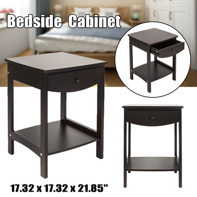 

Modern Design 2 Tier Sofa Side End Table Storage Table Stand with Drawer Coffee