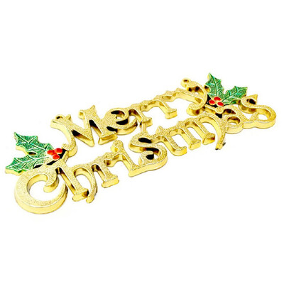 

〖Follure〗30cm Christmas Tree Decoration Shiny Merry Letter Card for Xmas Hanging Ornament