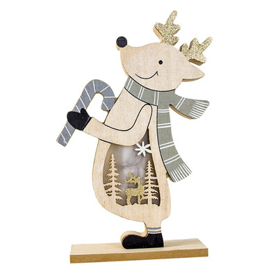 

Siaonvr Wooden Santa ClausSnowman Lamp Ornament Home Christmas Party Table Decor