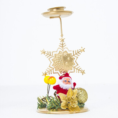 

Christmas Iron Candlestick Ornament Xmas Decoration Candle Holder Desktop Decor