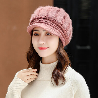 

Tailored Women Winter Warm Stripe Cap Scarf Beret Baggy Knit Crochet Beanie Hat Ski Cap
