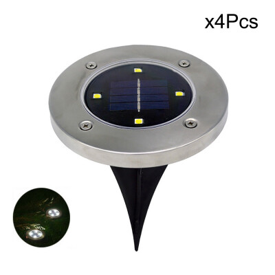 

Gobestart 4Pcs 4LED Solar Power Buried Light Under Ground Lamp Outdoor Path Garden Decking