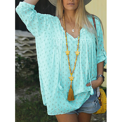 

Starmoon Womens Fashion Loose Casual Half Sleeve V-Neck Printed T- Shirts