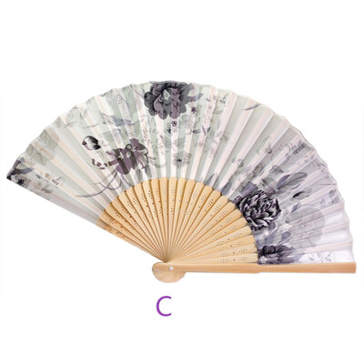 

〖Follure〗Vintage Bamboo Folding Hand Held Flower Fan Chinese Dance Party Pocket Gifts