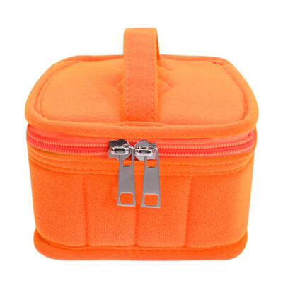

Women 16grids Essential Oil Bag Fluorescence Color Velvet Makeup Organizer