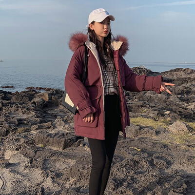 

Tailored Womens Winter Long Sleeve Stand Zipper Pocket Button Hooded Down Jacket Tops