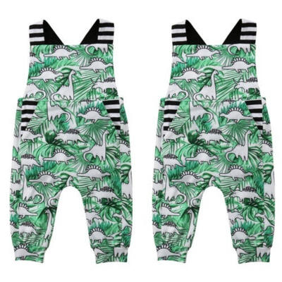 

Toddlers Baby Boy Dinosaur Suspender Romper Playsuit