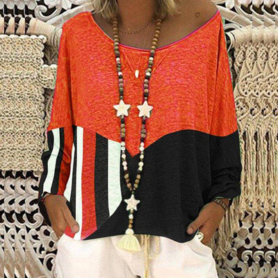 

Women Floral Raglan Sleeve Curved Hem Top Casual Long Sleeve Round Neck