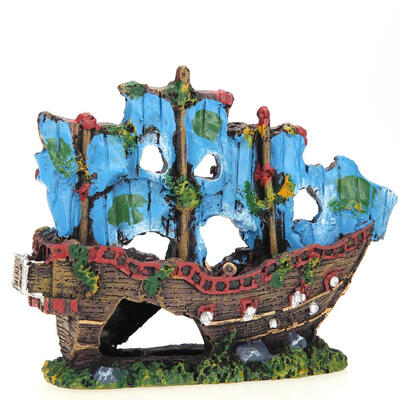 

Resin Aquarium Decoration Ornament Sailing Boat Ship Destroyer Fish Tank