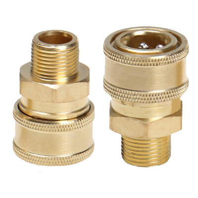 

High Pressure Water Gun Spray Connectors Garden Hose Quick Connector Heavy-duty Copper Hose Fittings 38 In Male&Female Water
