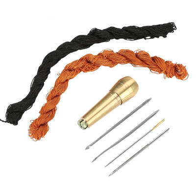 

Greensen 18m Black Brown Lines Threads for DIY Shoes Repair with Hook Needles Sewing Awl Kit