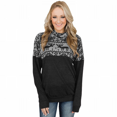 

Hooded womens sweatshirt base color matching printed pullover top