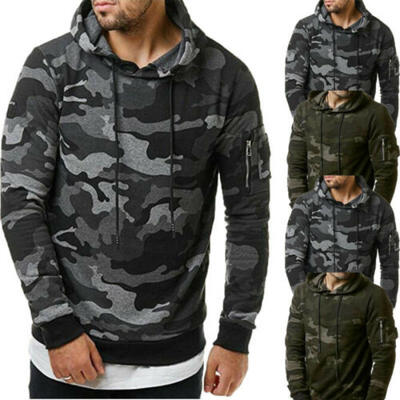 

Autumn Fashion Men Fleece Warm Hoodie Camouflage Sweatshirt Pullover Coat Tops