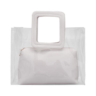 

2pcsset Women Transparent Handbags Clutch Totes Casual Top-handle Bags