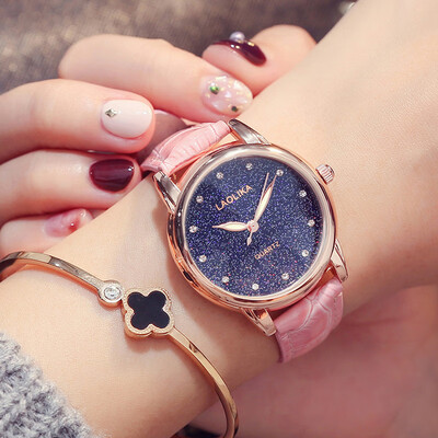 

Girls watch Korean student girls simple&generous cute junior high school girls net red waterproof diamond luminous belt