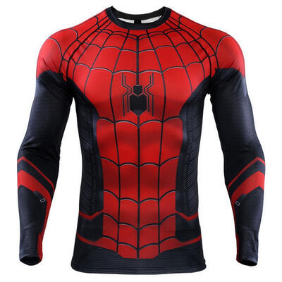 

Mens 3D Spider-Man Cosplay Costumes Close-Fitting Quick-Drying T-shirt