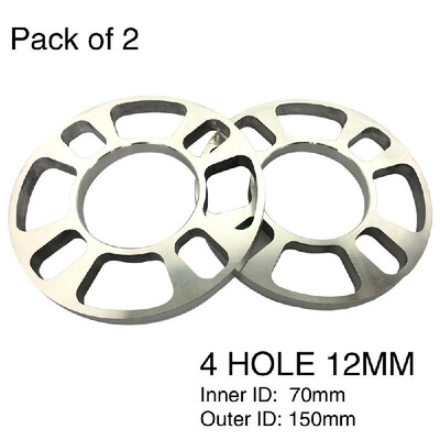 

Tirol 2Pcs Universal Aluminum 4 Hole Disc Brake Spacer Kit 12mm Thick Wheel Spacer