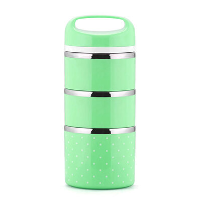 

Portable Stainless Steel Three Layer Thermal Lunch Bento Box Storage Container