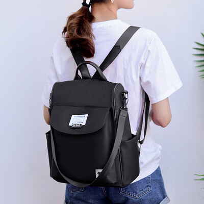 

Fashionable travel double-shoulder bag womens backpack canvas anti-theft womens large-capacity schoolbag