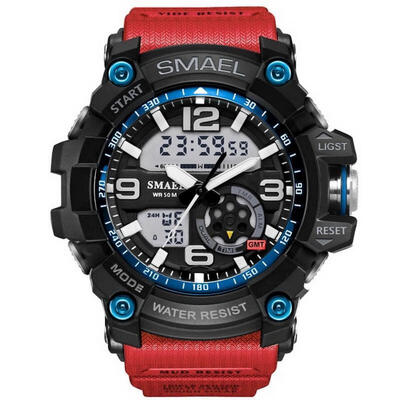 

SMAEL Analog-Digital Watch Men Sports 50M Professional Waterproof Quartz Large Dial Hours Military Wristwatches