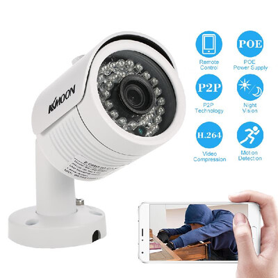 

KKmoon 1080P HD POE IP Camera 20MP 4mm 129 for Sony CMOS H264 P2P Onvif 36 IR LEDS Night View IR-CUT Motion Detection Water