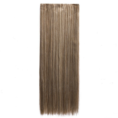 

Synthetic Fiber Clips in on Hair Extension 34 Full Head One Piece 5 Clips Long Silky Straight Curly Wavy