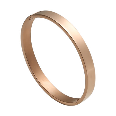 

Fashion Women Accessory Jewelry Simple Bangle Gold-Plated Stainless Steel Cuff Bracelet