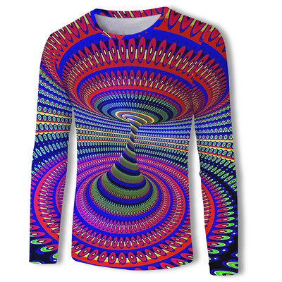 

Plus Size Mens 3D Print T-shirt Tops Long Sleeve Casual Sweatshirt Personalized