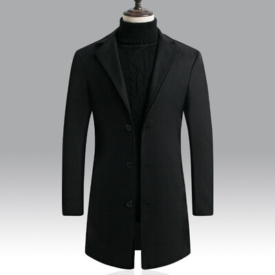 

Mens long windbreaker winter handsome season mens warm jacket jacket slim version
