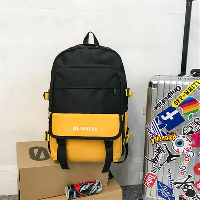 

Ins style schoolbag female Korean version of high school computer backpack college students large capacity trendy male double shou