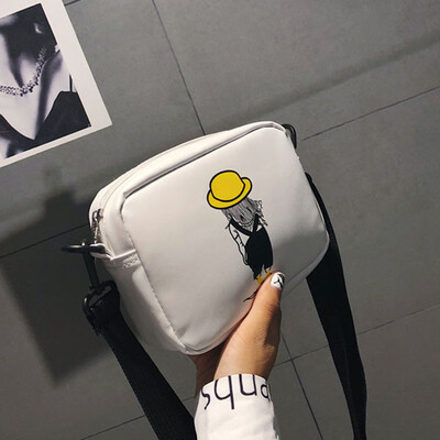 

New Women Fashion Girls Casual Cartoon Pattern Satchels Crossbody Bag Portable Messenger Small Square Handbag